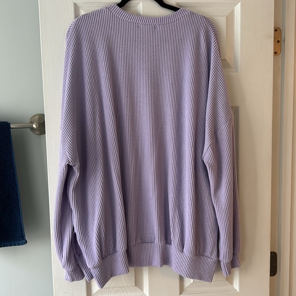 Talulah Comfy Ribbed Pullover in Lavender- size large - Picture 4 of 5
